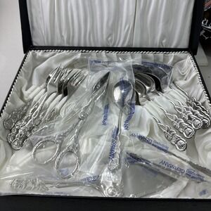 Solingen Germany flatware set 17 pcs floral patter